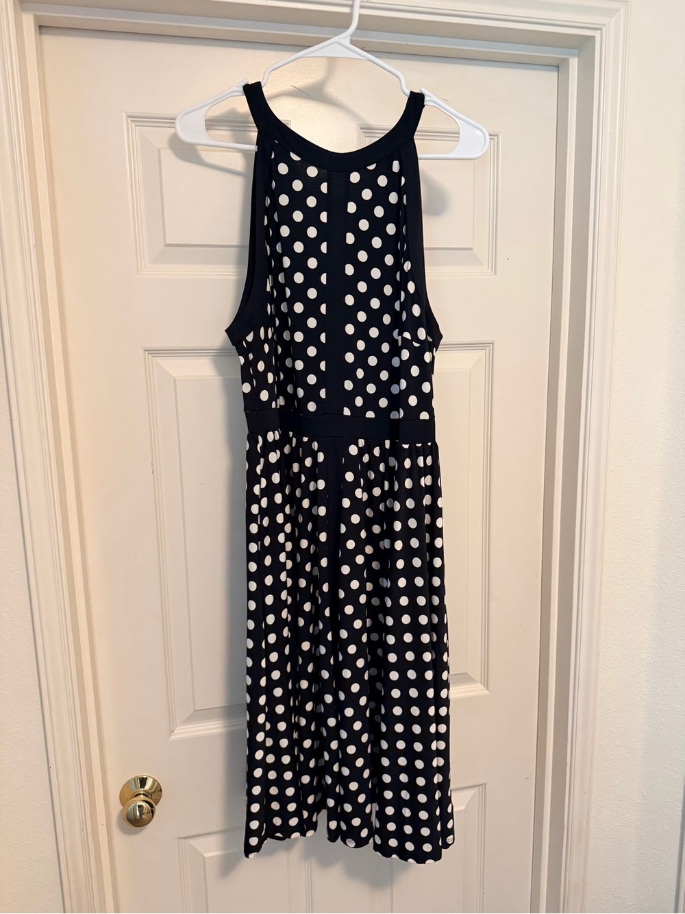 Torrid Black and White Polka Dot Sleeveless Midi Dress